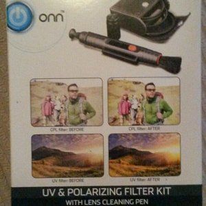 onn uv & polarizing filter kit with lens cleaning